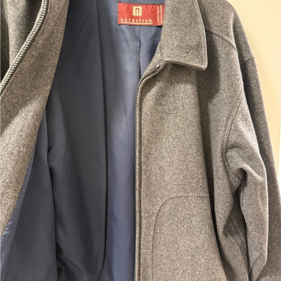 Nordstrom Men’s Charcoal Zip-Up Jacket Wool - Picture 3 of 10